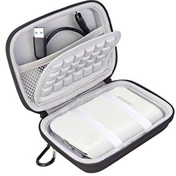 Bovke Hard EVA Shockproof Carrying Case Travel Bag for Polaroid ZIP Mobile Printer w/ZINK Zero Ink Printing Technology Technology fits POLZ2X350 2x3-Inch Premium Zink Photo Paper, Black