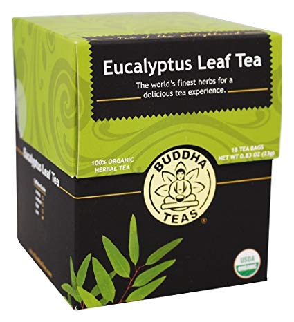 Organic Eucalyptus Tea - Kosher, Caffeine-Free, GMO-Free - 18 Bleach-Free Tea Bags