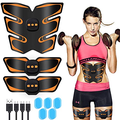 ABS Stimulator - Fitgym Newest Portable Muscle Trainer EMS Abdominal Toning Belt Muscle Toner for Men & Women Arm & Leg & abs Trainer,Home & Gym Fitness Equipment (USB Charging)