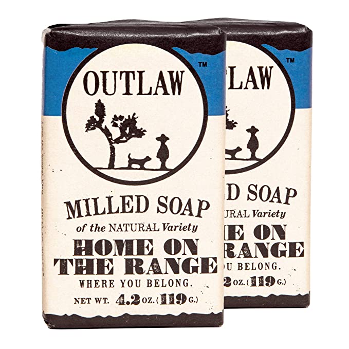 Outlaw Home on the Range Milled Soap - The Smell of Peace - Ripe Blackberries, Fresh Laundry, And Just-Cut Grass - Men's And Women's Milled Bar Soap - 2 Pack