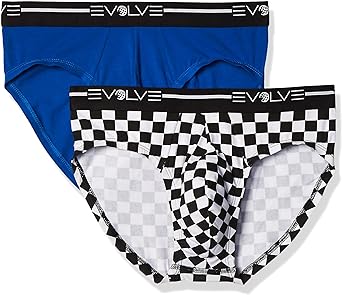 Evolve Mens Cotton Stretch No Show Brief Underwear Multipack