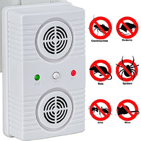 Best Electronic Plug In Pest Repeller - Forces Away Mice Ants Rodents Spiders Insects Mouse and Cockroaches - Ultrasonic Repellent Device For Indoor Home and Apartment