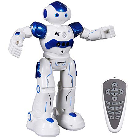 SGILE Remote Control RC Robot Toys Interactive Walking Singing Dancing Smart Robotics for Kids Boys Girls Programmable Gesture Sensing Robot Kit Blue