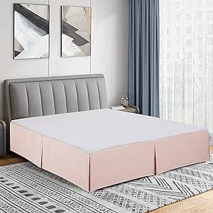 Cathay Home Double Brushed Microfiber Pleated Easy Fit Bed Skirt, Ultra Soft, Fade and Wrinkle Resistant - Blush, Twin