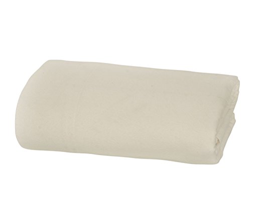 Flannel FITTED Sheet by DELANNA Queen 100% Brushed Cotton All Around Elastic 1 Fitted Sheet (60"x80") (QUEEN, WHITE)