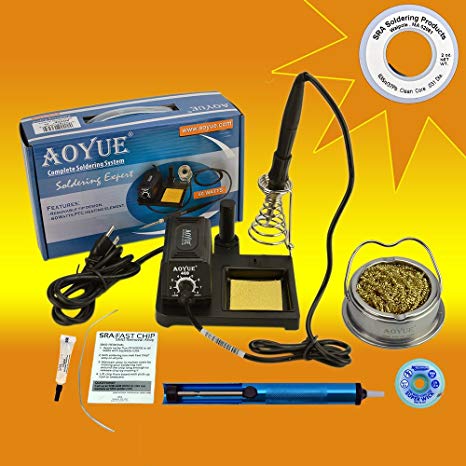 Aoyue 469 Kit Includes 60 Watt Soldering Station, Solder Wire, Flux and Much More