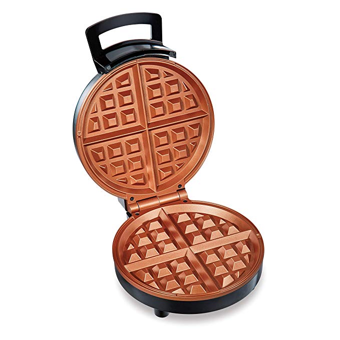 Hamilton Beach Belgian Waffle Maker with Adjustable Browning Control, Copper Ceramic (26081)