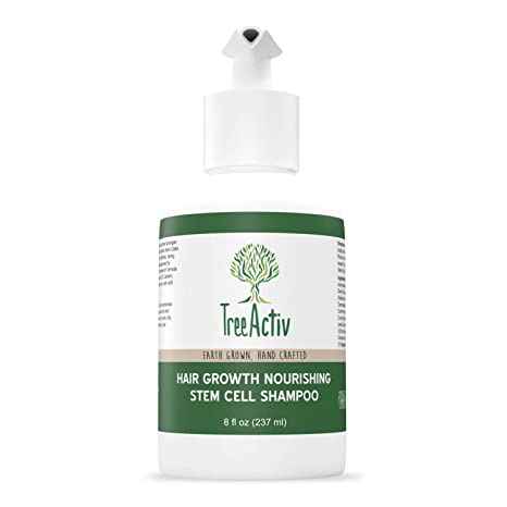 TreeActiv Hair Growth Nourishing Stem Cell Shampoo (8 fl oz), Anti Hair Loss Complex Treatment of Thinning, Damaged Hair for Men & Women, Grow Hair Faster, Rose Stem Cells, Manuka Honey, Organic Aloe