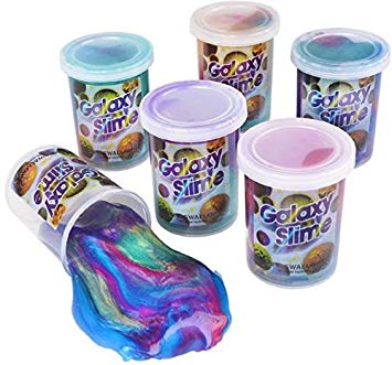 Rhode Island Novelty Bulk Pack of 12 Marbled Galaxy Slime Assorted Neon Colors A Fun Party-Birthday Favor for Children