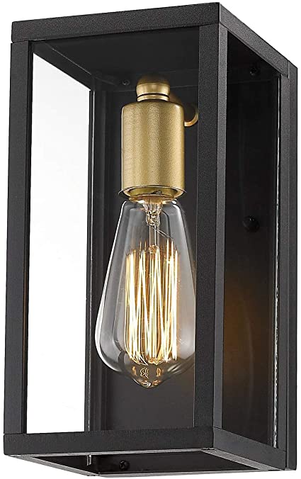 Rosient Exterior Wall Mount Lights, Outdoor Wall Lighting Fixture, Outside Wall Light, Porch Wall Lantern (Black, 9.98" H)