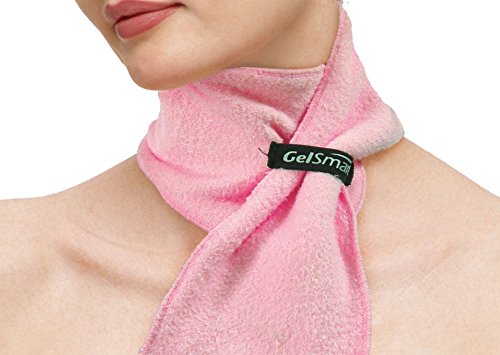 NatraCure Moisturizing Gel Microfiber Neck Wrap - (Pink) - (For Anti-Aging and Relief from Eczema and Dry, Rough, Cracked Skin on your Neck)