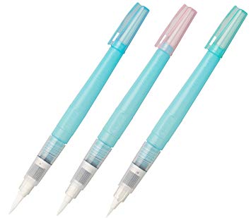 Kuretake Fude Water Brush Pen for drawing art for lettering 3 Pens set small size (S,M,L)