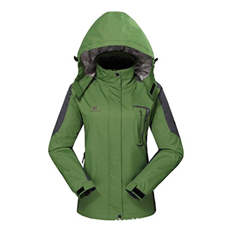 Diamond Candy Waterproof Women’s Outdoor Jacket Lightweight Windproof Raincoat with Hood Softshell for Hiking Travel