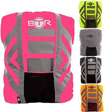 BTR Backpack Cover 100% Waterproof & High Visibility. High Viz Rucksack Cover With Reflective Tape