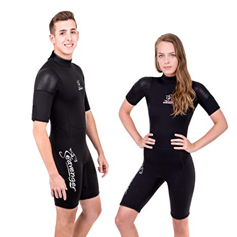 Seavenger Navigator 3mm Shorty Wetsuit with Stretch Panels for Men and Women, Perfect for Scuba Diving, Snorkeling, Surfing