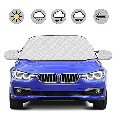 HOKEKI Car Windscreen Cover Snow Cover Magnetic Screen Cover Windshield Snow Protector Sunshade Ice and Frost Guard Waterproof Dust Cover Fit for Cars All Years Summer/Winter with Two Mirror Covers