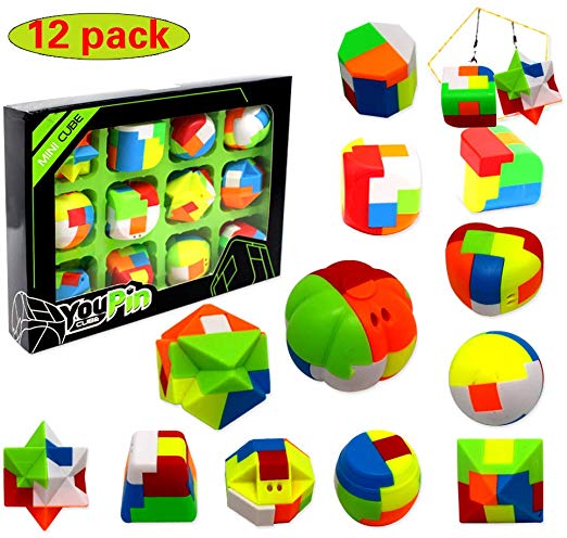 12 Pack Puzzle Balls-Fidget Brain Teaser Puzzles-Party Favors Toys for Kids-Treasure Box Prize,Goody Bag Fillers,Carnival Prizes,Pinata Filler,Classroom Rewards Prizes