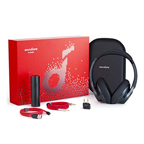 Soundcore Life 2 Christmas Gift Set, Over-Ear Headphones with Active Noise Cancellation, Hi-Res Audio and 30H Playtime, Anker PowerCore 5000, PowerLine  Cable, AUX Cable, Airplane Adaptor, Travel Case