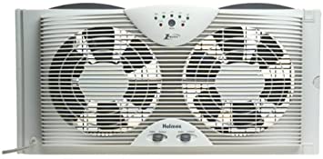 Holmes Dual 8" Blade Twin Window Fan with LED One Touch Thermostat Control