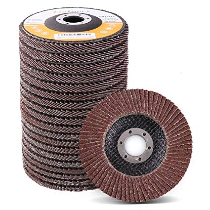 4.5 Inch Flap Discs by LotFancy - 20PCS 40 60 80 120 Grit Assorted Sanding Grinding Wheels, Aluminum Oxide Abrasives, Type #27