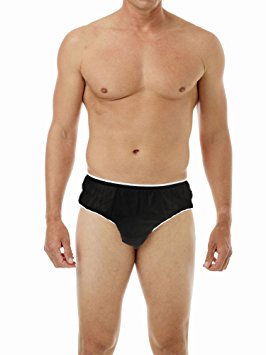 Mens Disposable Underwear Brief Style Black 30-pack, Small