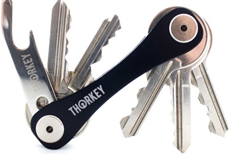 Compact Key Holder Organizer By ThorKey - Made Of Durable, Premium Quality Materials - Up To 10 Keys & Tools - Smart & Practical Design Keychain - Bottle opener included