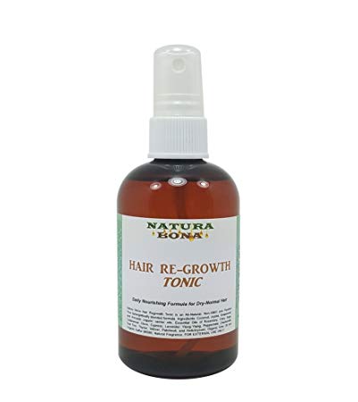 Natura Bona Hair Regrowth Tonic & Daily Nourishing Spray Treatment for Dry to Normal Hair. Made from all Organic Ingredients known to promote new hair growth and maintain heathier hair, 4.4 oz. Spray