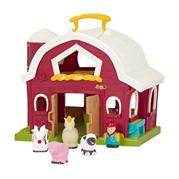 Battat – Big Red Barn – Animal Farm Playset for Toddlers 18m  (6 Pieces) (Renewed)