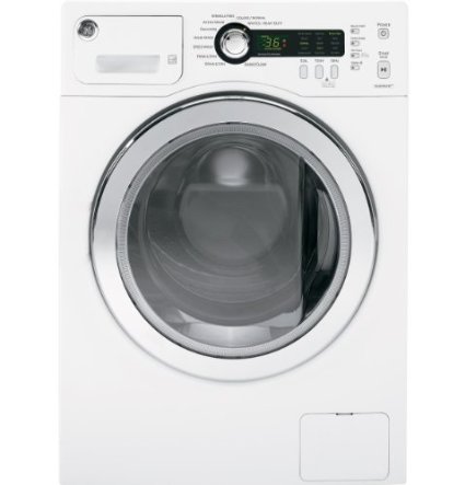 GE WCVH4800KWW 2.2 Cu. Ft. White Stackable Front Load Washer - Energy Star
