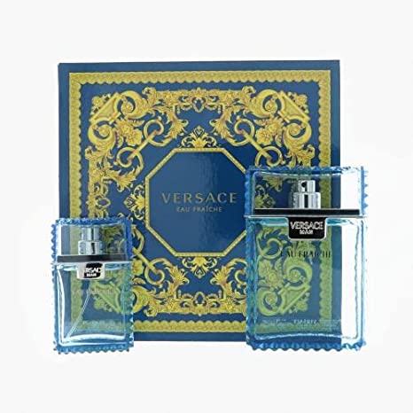 VERSACE EAU FRAICHE 2 PCS SET: 3.4 EDT SP   1 OZ EDT SP (HARD)