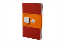 Moleskine Cahier Journal (Set of 3), Pocket, Ruled, Cranberry Red, Soft Cover (3.5 x 5.5)