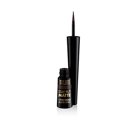 Milani Stay Put Matte 17HR Liquid Eyeliner - Coffee Matte (0.09 Fl. Oz.) Vegan, Cruelty-Free Liquid Eyeliner - Line & Define Eyes with High Pigment Shades for Long-Lasting Wear