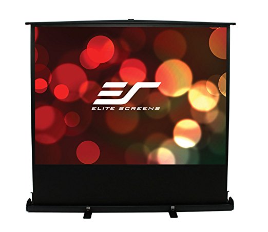 Elite Screens ezCinema Plus Series, 74-inch Diagonal 16:9, Floor Pull Up Portable Projection Screen, Model: F74XWH1
