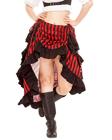 ThePirateDressing Steampunk Victorian Cosplay Costume Womens High-Low Show Girl Skirt C1367