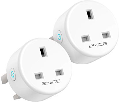 Smart Plug, 2NICE Alexa Smart Plugs Compatible with Alexa, Google Home, Romote Control Your Devices Anywhere, Energy Monitoring(2 Pack）