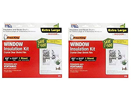 Frost King V75H Shrink Window Kit 62-Inch by 210-Inch, Clear (2 Pack)