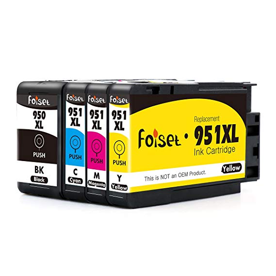 Foiset 4 Pack Replacement for HP 950XL 951XL Ink Cartridge Compatible with HP OfficeJet Pro 8600 8610 8620 8100 8630 8660 8640 8615 8625 276DW 251DW 271DW Printer