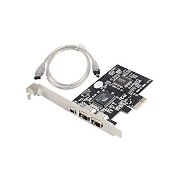 Tan QY 1394 Firewire Card,PCIe 3 Ports 1394A Firewire Expansion Card, PCI Express (1X) to External IEEE 1394 Adapter Controller (2 x 6 Pin   1 x 4 Pin) for Desktop PC and DV Connection