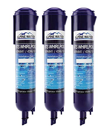 Alpine Water Premium Filter Compatible with Whirlpool 439684I, 43967I0, 43967IIB, 4396842, 4396842B (3 Pack)