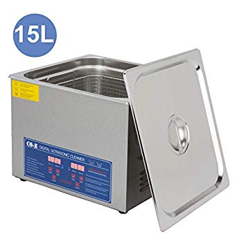 CO-Z 15L Commercial Heated Ultrasonic Cleaner Jewelry Cleaning Machine Cleaner with Heater, Timer 360W, 110V Transducers (15L)