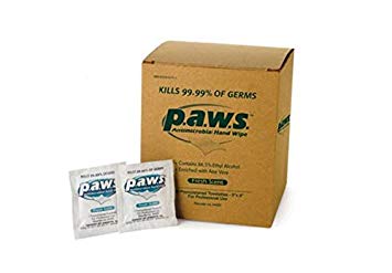 34400-P.A.W.S. Antimicrobial Hand Wipes Individuals (100ct. Box)