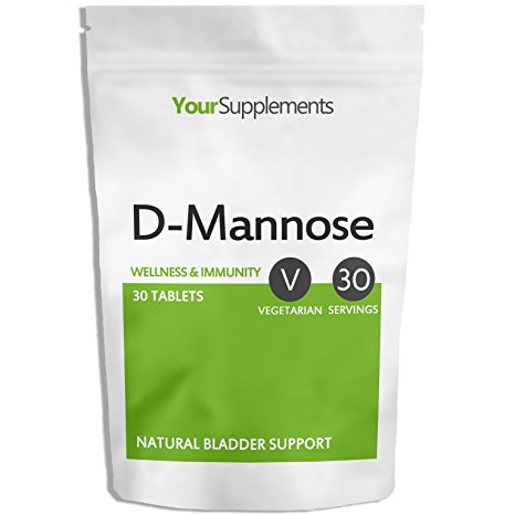 D-Mannose Tablets | 1000mg X 30 | Double Strength | A Natural & Safe Way To Clear Cystitis and UTIs