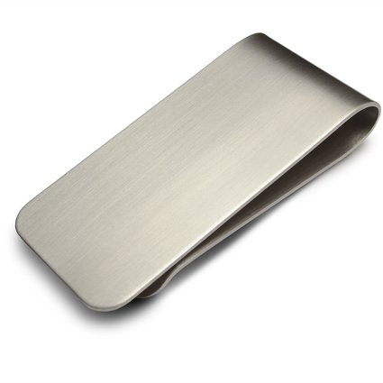 Money Clip & Credit Card Holder - Premium Stainless Steel - Slim Design for Cash & Cards - Velvet Carrying Bag Included - by Miscly