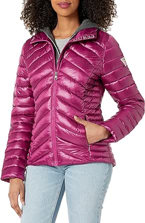 GUESS Women's Light Packable Jacket Quilted, Transitional Puffer