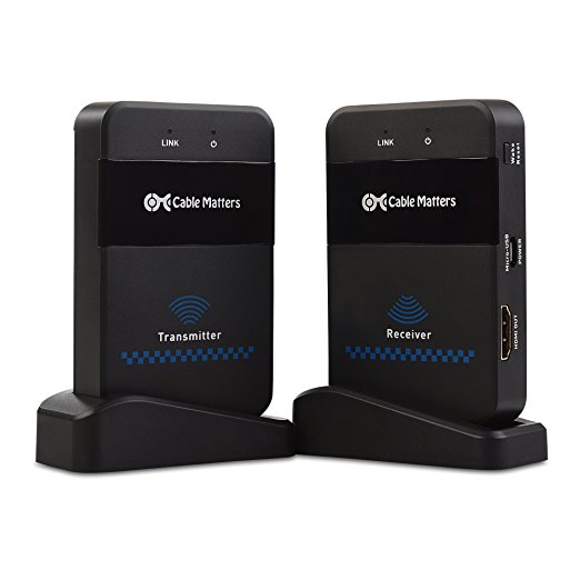 Cable Matters Wireless HDMI Extender with Twin Pack of HDMI Cables