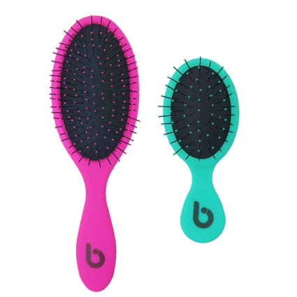 No Tangle Hair Brush Set: Remove Tangles Without the Pain; Best Detangler Hair Brushes for Women, Girls, Men & Boys; Detangling Guaranteed