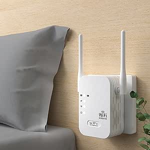 WiFi Extender Signal Booster, Wireless Internet Repeater, Long Range Amplifier with Ultra-Stable Router Internet Booster Suitable for Home and Hotels