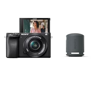 Sony Alpha 6400L APS-C Camera (16-50mm Lens) with Wireless Bluetooth Speaker (SRS-XB100) | 24.2MP | Real-Time Eye Auto Focus |4K Vlogging Camera | Tiltable LCD - Black