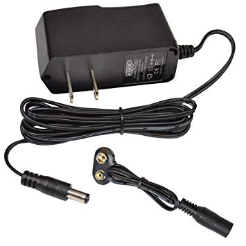 HQRP AC Adapter w/ 9V Battery Snap Connector for Boss CS-3 Compression Sustainer DS-1 Distortion MT-2 Metal Zone RC-3 Loop Station RV-5 Effects Pedal w/Battery Clip Converter   Euro Plug