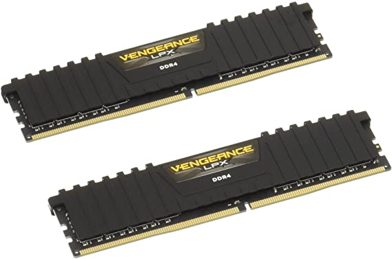 Corsair CMK8GX4M2A2666C16 Vengeance LPX 8 GB (2 x 4 GB) DDR4 2666 MHz C16 XMP 2.0 High Performance Desktop Memory Kit, Black